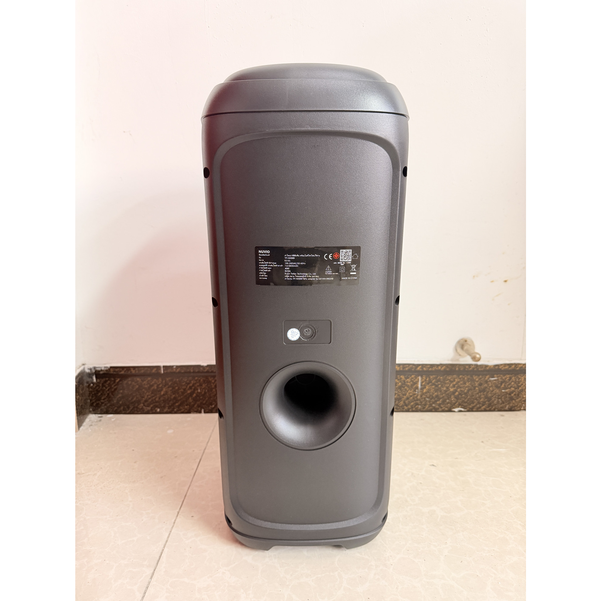 NUVIO ลำโพงปาร์ตี้ตั้งพื้น พร้อมไมค์โครโฟน ขนาด 6.5 นิ้ว รุ่น TF-HXS69 สีดำ