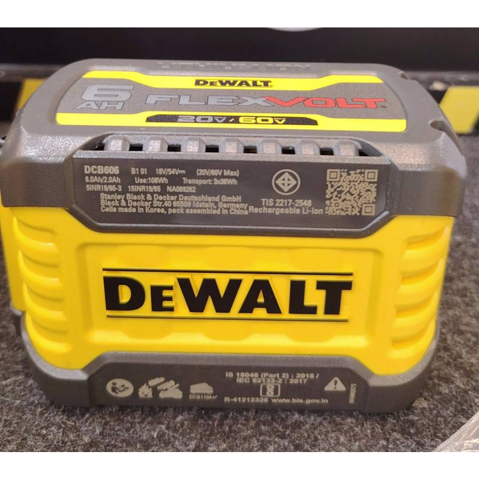 DEWALT แบตเตอรี่ Li-ion 60V/20V Max 6.0 Ah Flexvolt รุ่น DCB606-B1