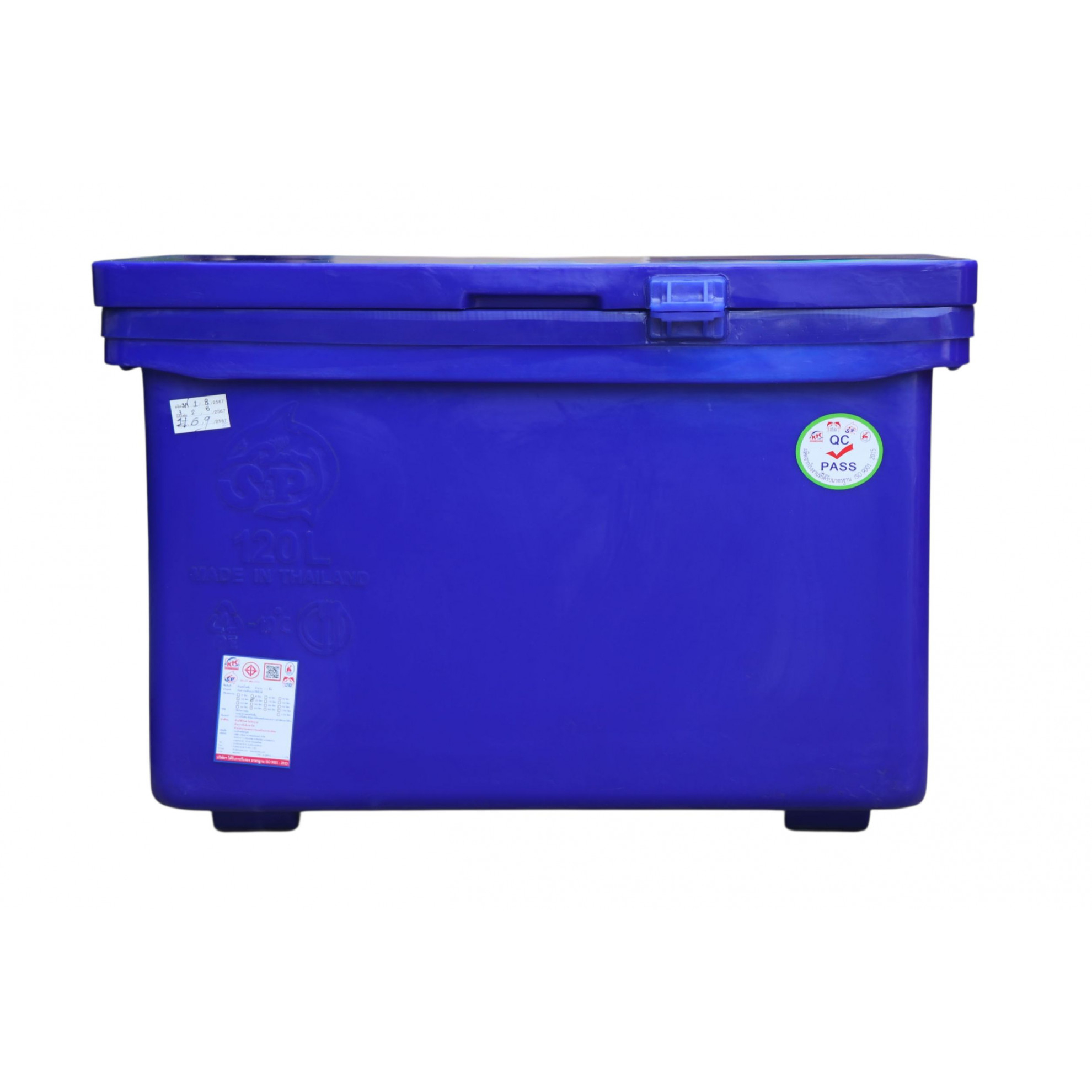 S&P ถังแช่ ขาสูง บานพับมือจับ 120 ลิตร สีน้ำเงิน