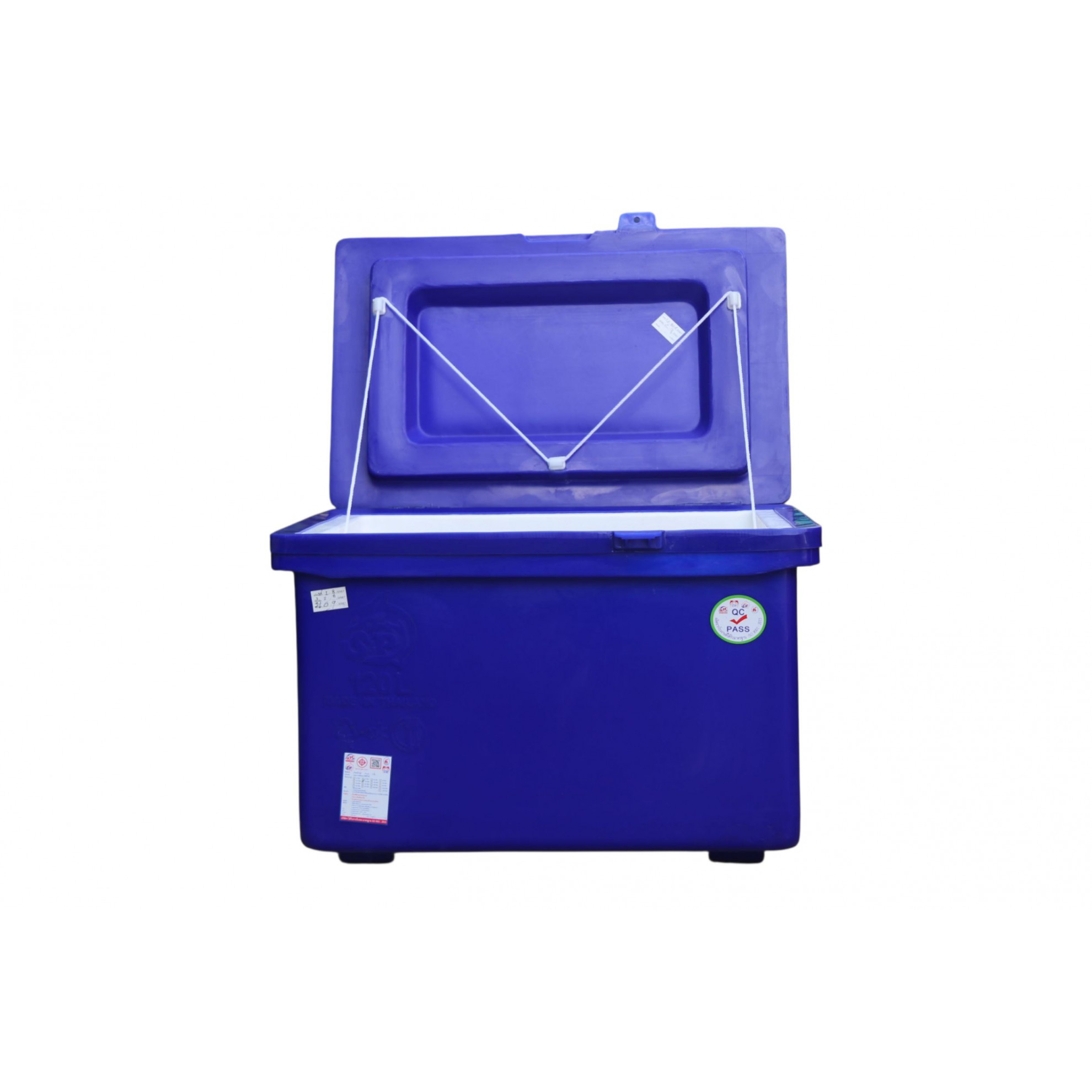 S&P ถังแช่ ขาสูง บานพับมือจับ 120 ลิตร สีน้ำเงิน