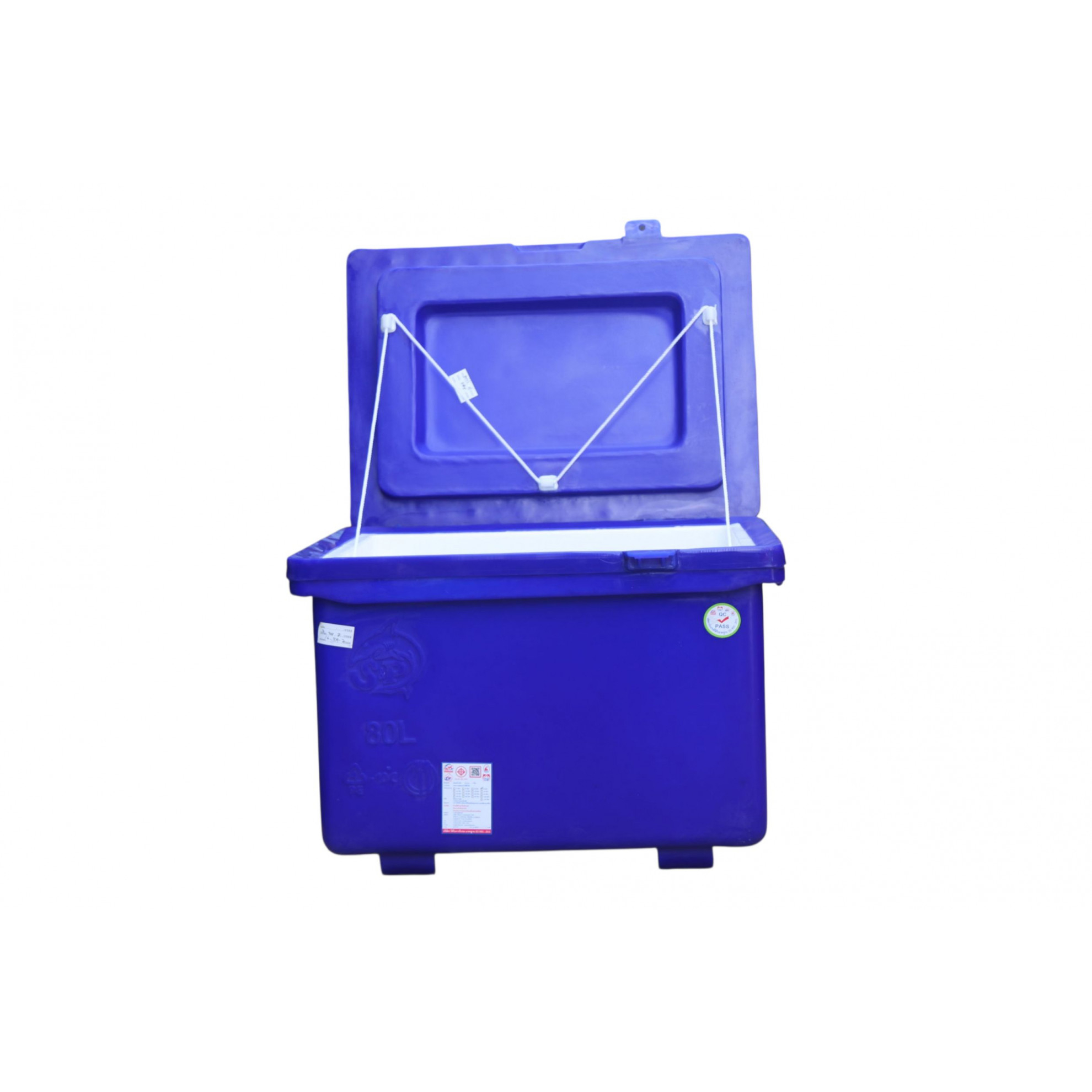 S&P ถังแช่ ขาสูง บานพับมือจับ 80 ลิตร สีน้ำเงิน