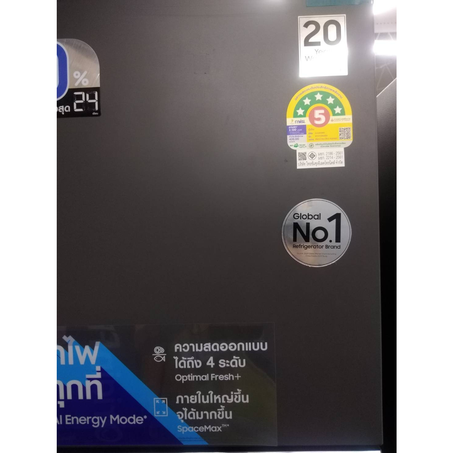 SAMSUNG ตู้เย็น 2 ประตู ขนาด 16.4 คิว รุ่น RT47CG6644S9ST สีเทา