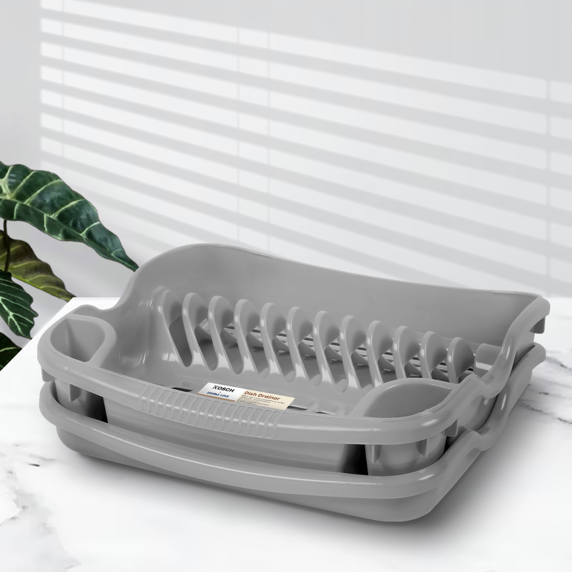 KOSCH X DOUBLE LOCK ชุดคว่ำจาน No.4401  สีเทา