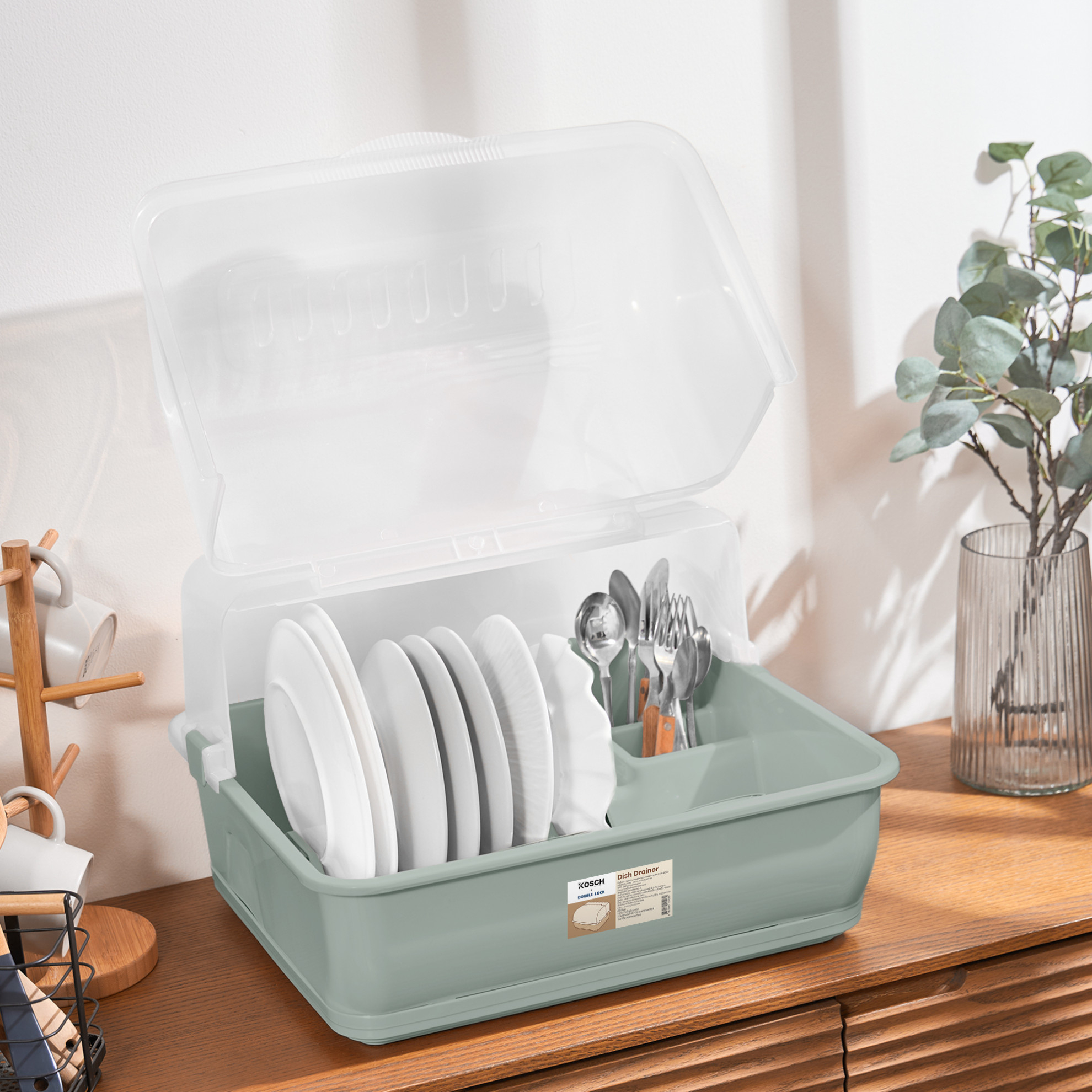  KOSCH X DOUBLE LOCK ชุดคว่ำจาน No.2408 สีเขียว