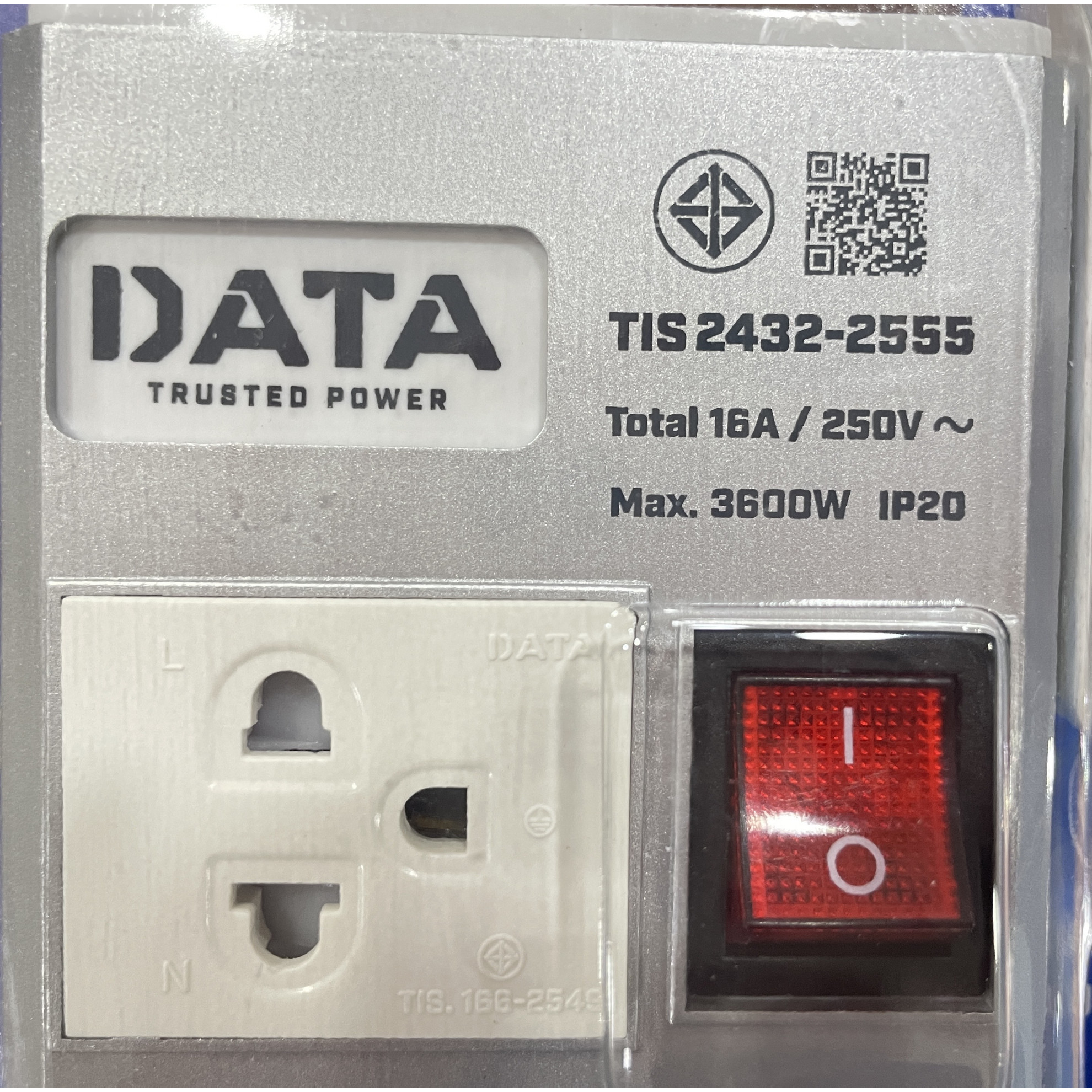 DATA ปลั๊กไฟ 4 ช่อง 4 สวิตซ์ 5 เมตร 16A 3600W