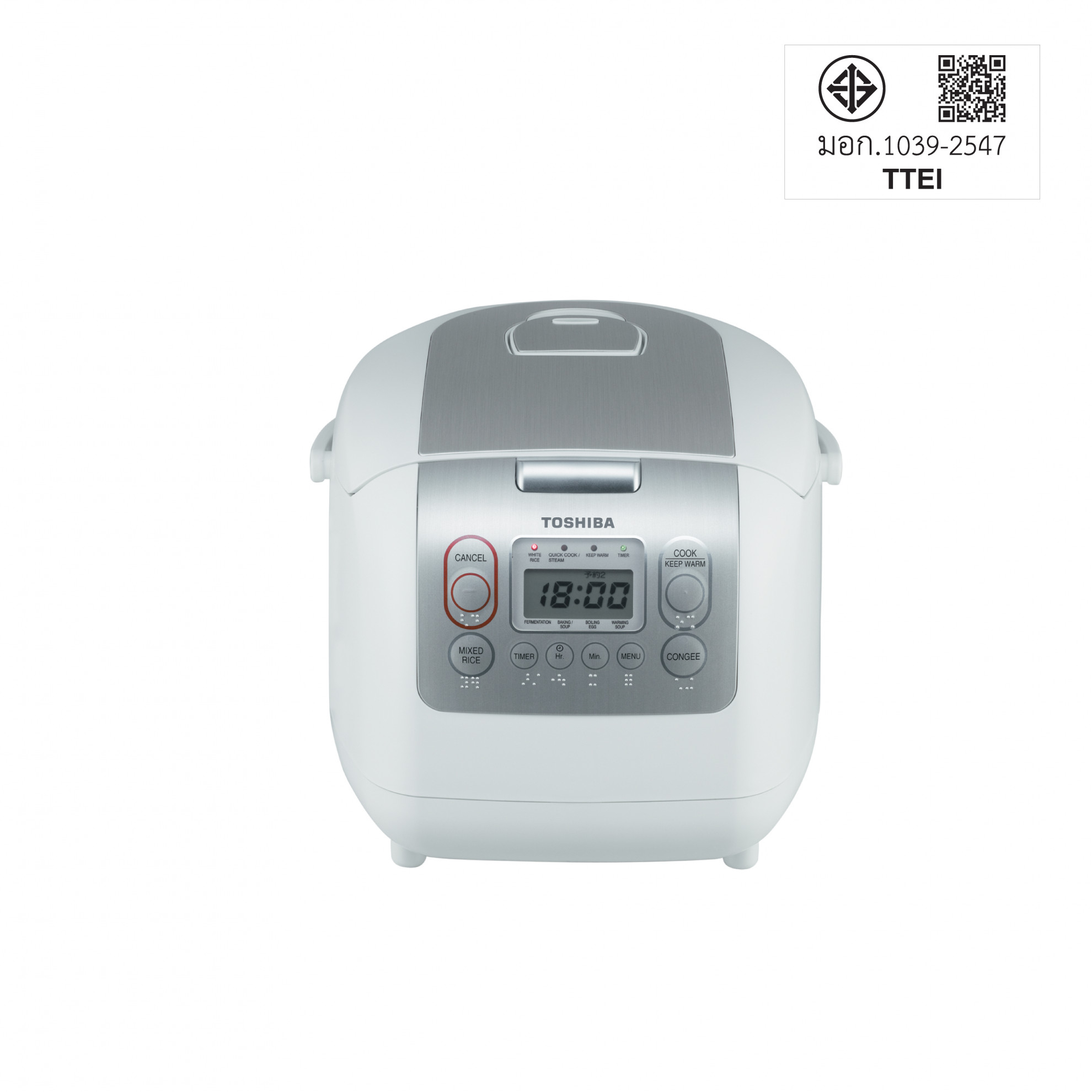 TOSHIBA หม้อหุงข้าวดิจิตอล1.0 ลิตร RC-10NMF(WT)A สีขาว