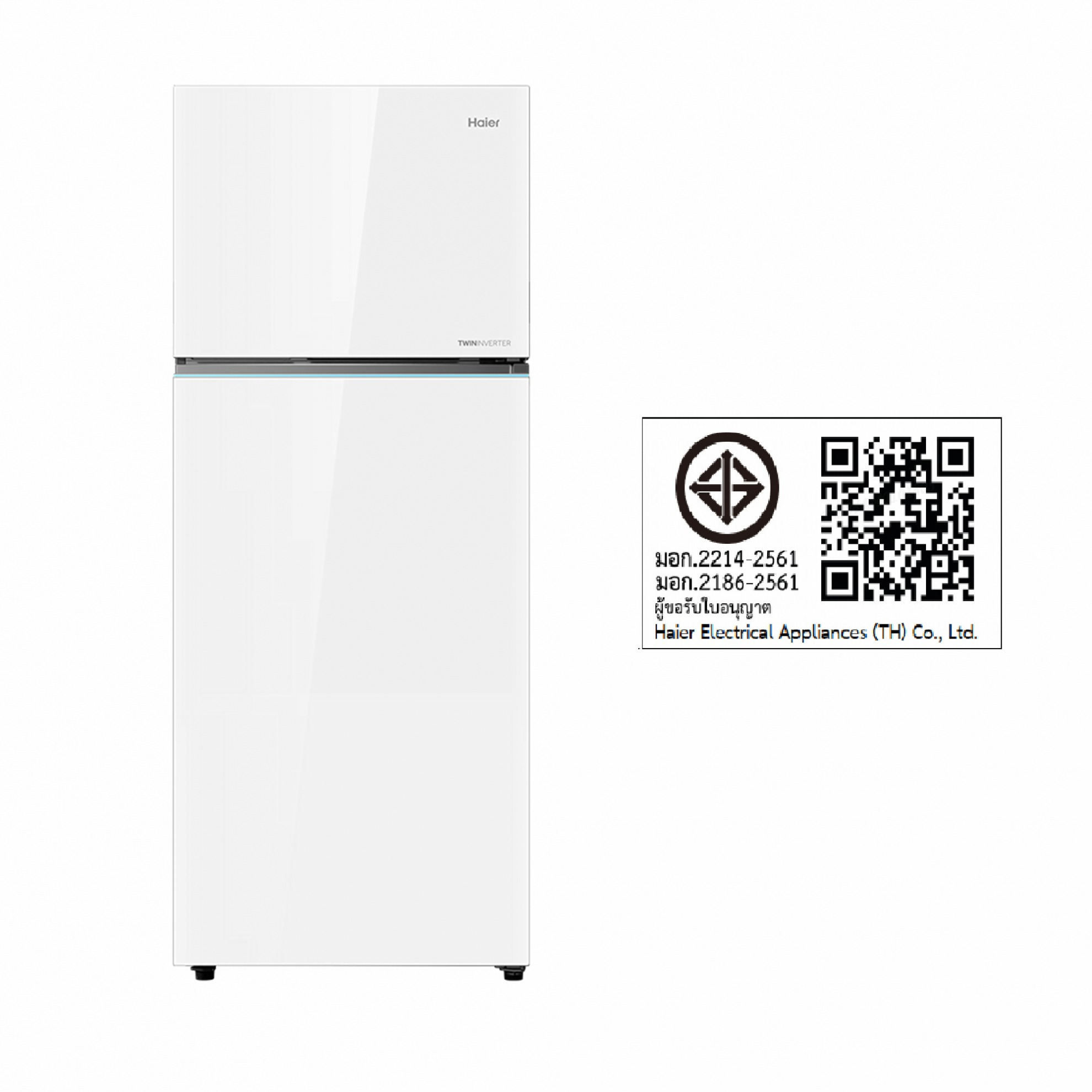 HAIER ตู้เย็น 2 ประตู ขนาด 16 คิว รุ่น HRF-460MGI สีขาวกระจก