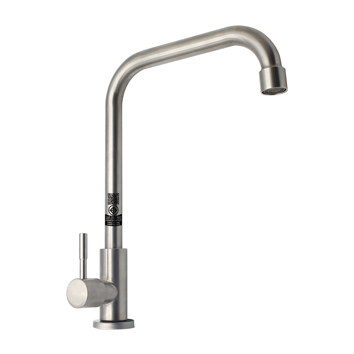 Verno ก๊อกอ่างล้างจานเคาเตอร์สแตนเลส 304 ด้ามปัดเลขหนึ่ง ทรงหักมุม 45 รุ่น VN-24304