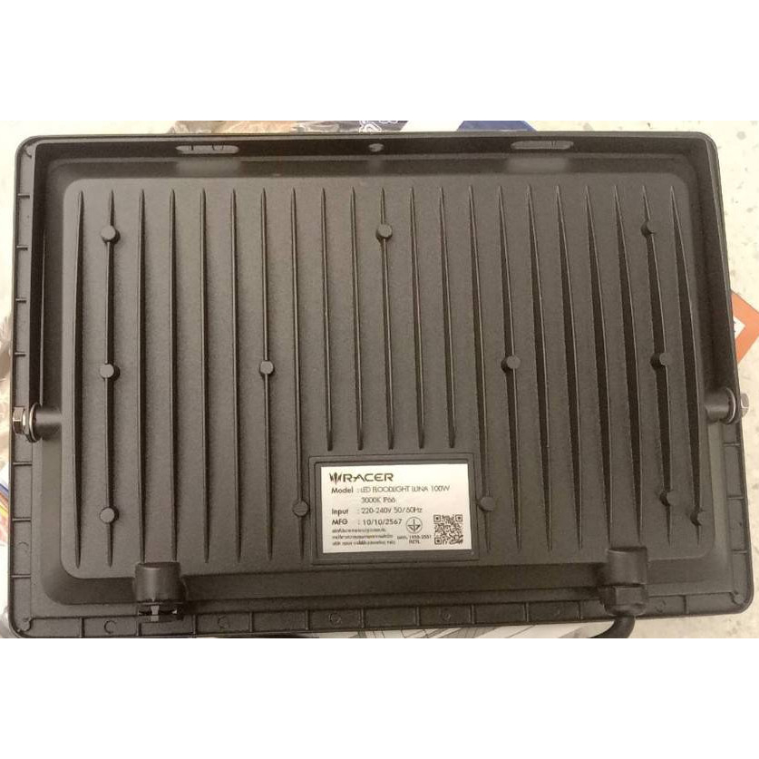 RACER โคมไฟแอลอีดี ฟลัดไลท์ รุ่นลูน่า 100วัตต์ แสงเหลือง IP66