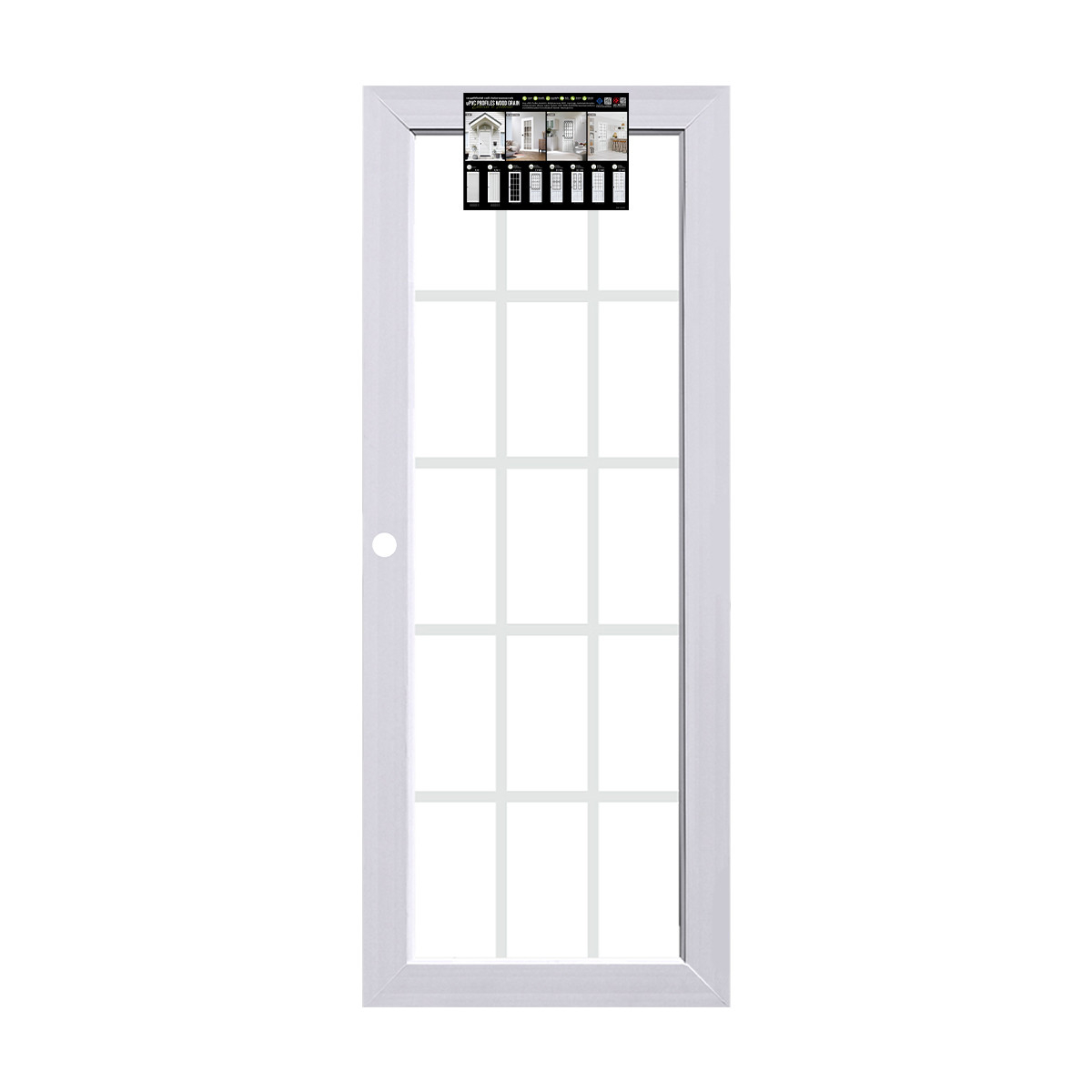 ECO-DOOR  ประตู UPVC โปรไฟล์  รุ่น 15 Light ภายใน ขนาด 80x200 ซม. สีขาว (เจาะลูกบิด)