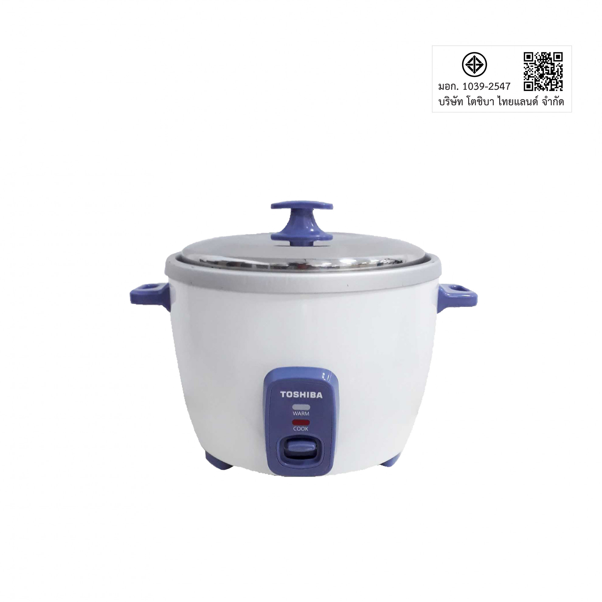 TOSHIBA หม้อหุงข้าวฝาเปิด 1.0 ลิตร RC-T10CE สีขาว