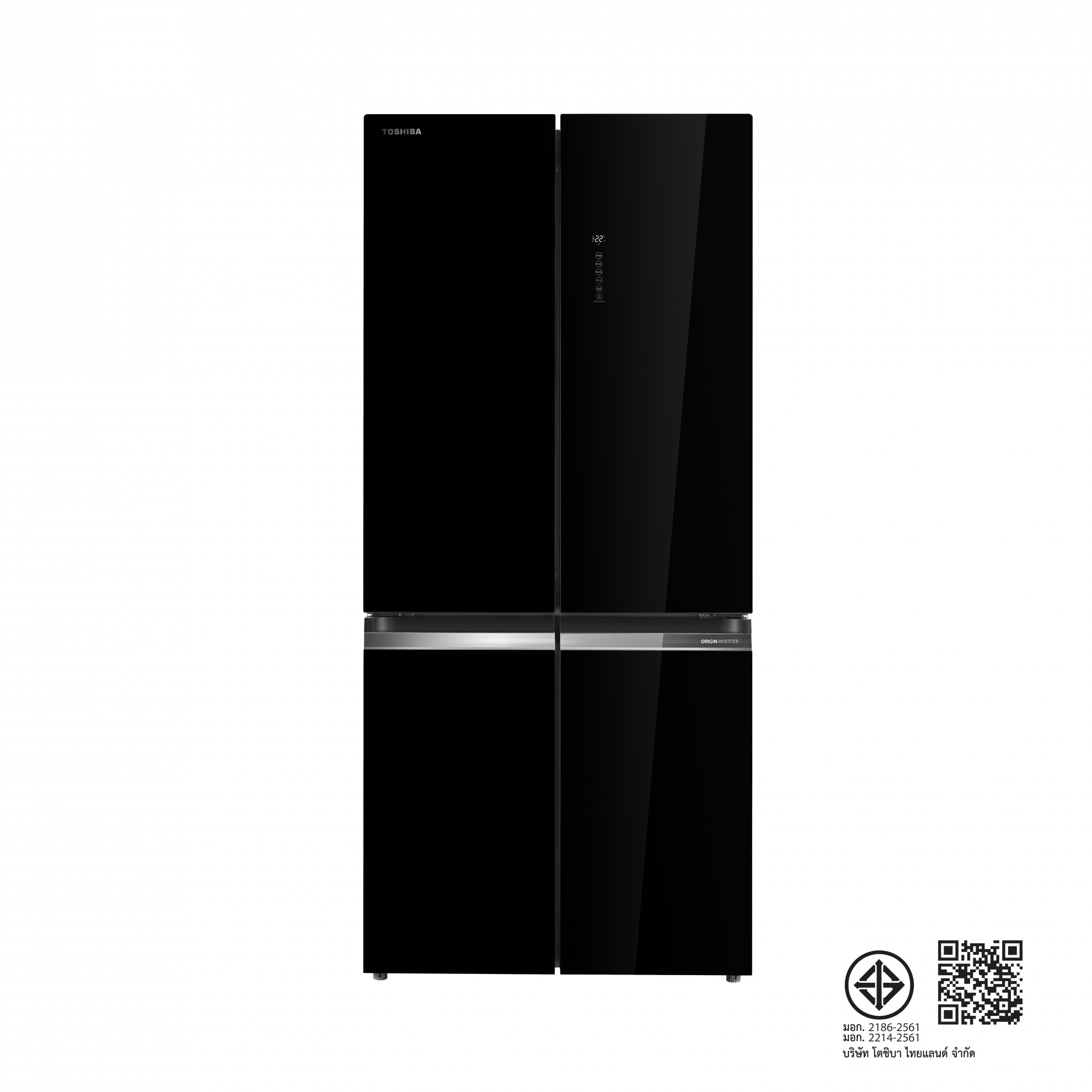 TOSHIBA ตู้เย็น 4 ประตู 18.0 คิว  รุ่น GR-RF665WIA-PGTH(22) กระจกดำ