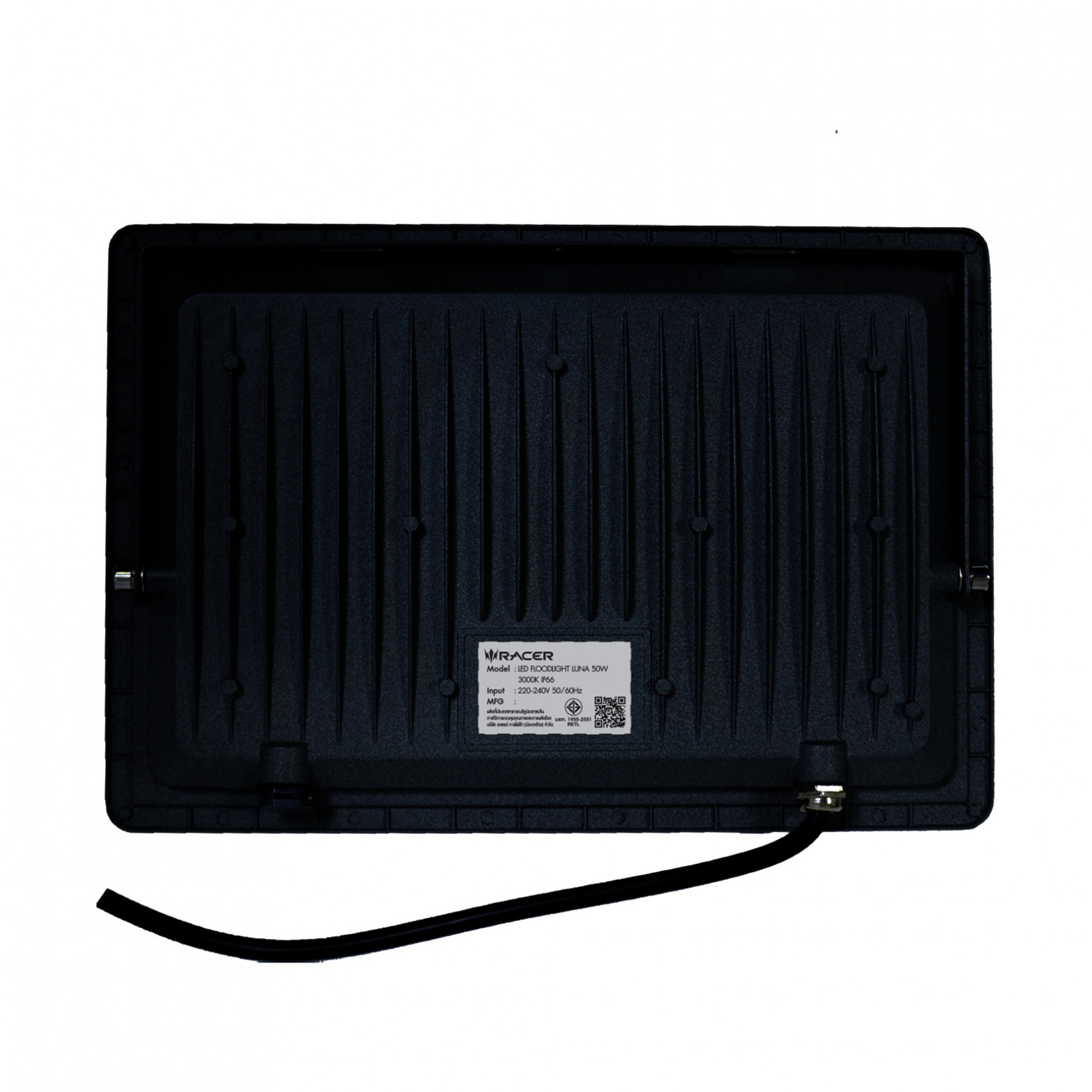 RACER โคมไฟแอลอีดีฟลัดไลท์ รุ่นลูน่า 50วัตต์ แสงเหลือง IP66