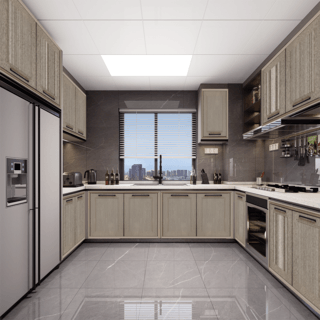 CLOSE บานซิงค์คู่ ABS ขนาด 86x66 ซม. VIVIEN สีไม้ธรรมชาติ