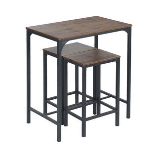 PULITO ชุดโต๊ะบาร์ 2 ที่นั่ง รุ่น FAIRMAN โต๊ะ:80x50x95 ซม. เก้าอี้: 30x40x65 ซม. สีดำ