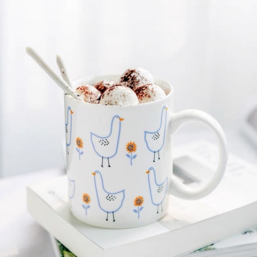 AILO แก้วเซรามิค 8 ซม. 350 มล. DUCKY-02 สีขาว