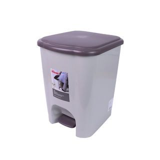 ICLEAN ถังขยะขาเหยียบเหลี่ยม 15 ลิตร ขนาด 27x32x37 ซม. รุ่น 5647 สีเทา