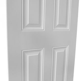 WELLINGTAN ประตูยูพีวีซี บานทึบ 4ฟัก  (สำหรับใช้งานภายนอก) UPVC-WE004 80x200ซม. สีไวท์โอ๊ค