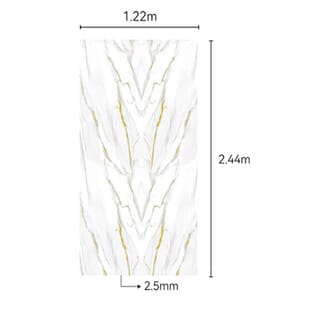 GREAT WOOD บอร์ด SPC ลายหินอ่อนเคลือบ UV รุ่นJF122025-UV-LJ80005T Size122x244x0.25cm. ลายริ้วทองหินอ่อน