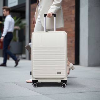 WETZLARS กระเป๋าเดินทาง ขนาด 28 นิ้ว พร้อมช่องใส่ของด้านหน้า รุ่น Spring-02 ขนาด 29x51x70 ซม.  สีขาวไวท์พีทอล