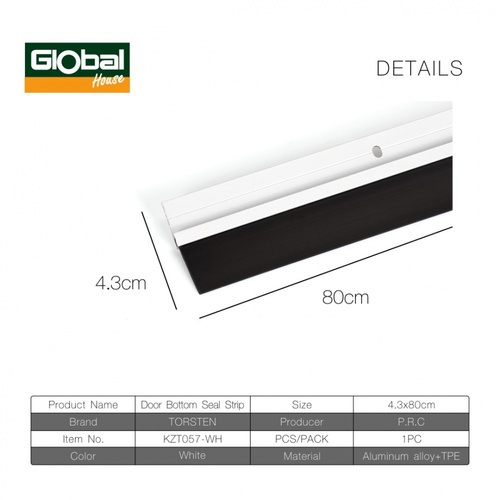 TORSTEN เส้นกันแมลงอะลูมิเนียม แถบยาง รุ่น KZT057-WH 80ซม. สีขาว