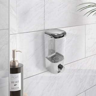 Primo ที่กดสบู่เหลว 1 ช่อง ความจุ 500 มล. รุ่น SD58 ขนาด 8.5x8.5x22ซม.  สีโครม