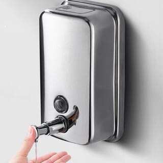 Primo ที่กดสบู่เหลว สแตนเลส 304 1 ช่อง ความจุ 1 ลิตร รุ่น SD01  ขนาด 11x13.5x21ซม. สีเงิน