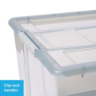 INABOX กล่องเก็บของอเนกประสงค์ 80L มีล้อ รุ่น Eday-N80674BK ขนาด 46x65x35.6 cm. สีใส