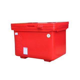 S&P ถังแช่ ขาสูง บานพับมือจับ 80 ลิตร สีแดง