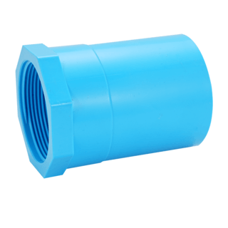 VAVO ข้อต่อตรงเกลียวใน หนา 2 (55) สีฟ้า