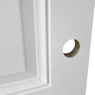 WELLINGTAN ประตูภายนอก UPVC บานทึบ 2ฟักโค้ง รุ่น UPVC-WE002 ขนาด 80x200ซม. สีขาว (เจาะลูกบิด)