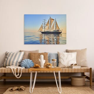 COZY ภาพพิมพ์แคนวาส รุ่น Lucky sailing-01 ขนาด 50x70 ซม. รูปเรือสำเภา