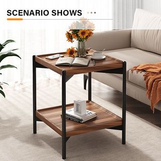 DELICATO โต๊ะกลาง รุ่น COMBINE-03 ขนาด 40x40x60 ซม. สีวอลนัท 