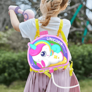 TOYS ของเล่นปืนฉีดน้ำม้ายูนิคอร์นน่ารักแบบกระเป๋าสะพาย รุ่น 1060-55 ขนาด20.5x21x7ซม.