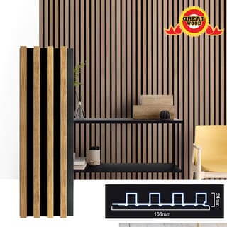 GREAT WOOD ไม้ฝ้าระแนง WPC GP-IN26 16.8*2.4*290 ซม. 2Tone Warm Brown
