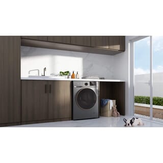 TCL เครื่องซักอบฝาหน้า รุ่น WT11EPWDG  (ซัก 10กก. อบ 7กก.) สีเทา