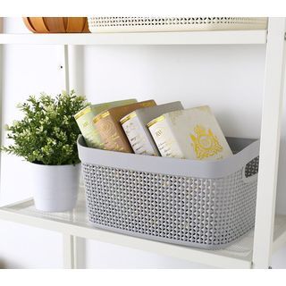 GOME ตะกร้าอเนกประสงค์ทรงเหลี่ยม รุ่น Woven 2289 ขนาด 20×28×14ซม. สีเทา