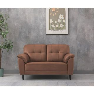PULITO โซฟาหนัง PU 2ที่นั่ง 145x85x80 ซม. รุ่น AKY สีน้ำตาล