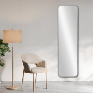 Nice กระจกมีกรอบอะลูมิเนียมทรงเหลี่ยม รุ่น อาเมเรีย-ซิลเวอร์ ขนาด 30x120 ซม. สีเงิน 