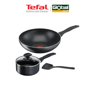 TEFAL B225S405 COOK & CLEAN ชุดกระทะเซ็ต 4 ชิ้น WOKPAN 28+SAUCEPAN 16+LID+SPATULA