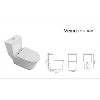 Verno สุขภัณฑ์ชิ้นเดียวแบบกดบน 2 ระบบ รุ่น โรม VN-8081 