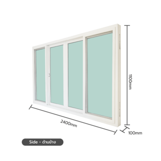 WELLINGTAN (VERTA) หน้าต่างไวนิลบานเลื่อน FSSF GW003 ขนาด 240x150ซม. สีขาว พร้อมมุ้ง