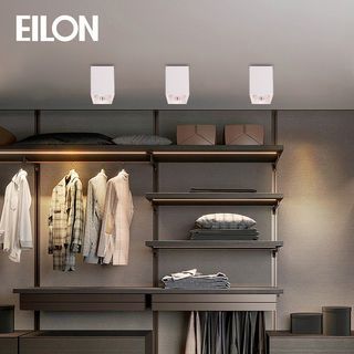 EILON โคมดาวน์ไลท์ทาวเวอร์ทรงสี่เหลี่ยม 6 นิ้ว ติดเพดานขั้ว E27 รุ่น EMZT-006-FW-E27 สีขาว