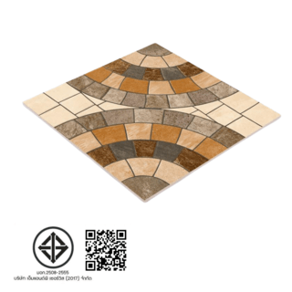Marbella กระเบื้องเซรามิคปูพื้น 40X40 ซม. รุ่น ไซเคิล บล็อก บราว S407 Matt (12P)
