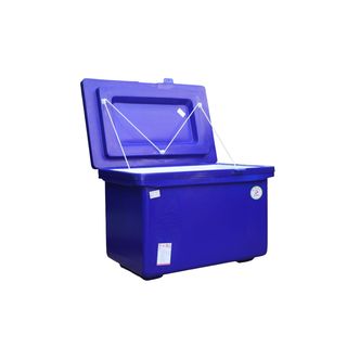 S&P ถังแช่ ขาสูง บานพับมือจับ 120 ลิตร สีน้ำเงิน