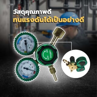 BISON เกจ์วัดแรงดันลม (Oxygen) สีเขียว