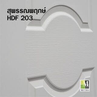 HOLZTUR ประตู HDF 2ลูกฟัก รุ่น 203 ขนาด 80x200 ซม. สีรองพื้นขาว (ไม่เจาะรูลูกบิด)