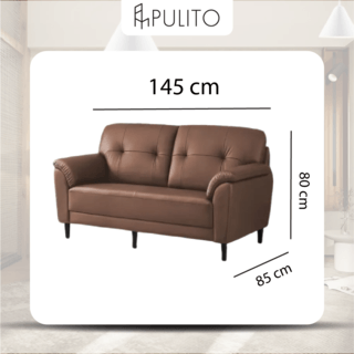 PULITO โซฟาหนัง PU 2ที่นั่ง 145x85x80 ซม. รุ่น AKY สีน้ำตาล