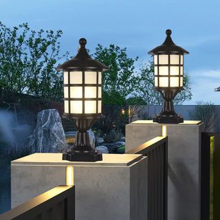 EILON โคมไฟหัวเสา 15.5x15.5x34 cm รุ่น MVP-2323S สีดำ 