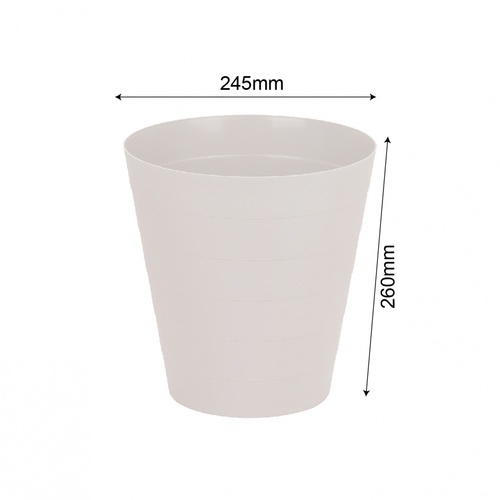 ICLEAN  ถังขยะไม่มีฝาทรงกลม 8 ลิตร รุ่น TG59688G ขนาด 24.5x24.5x26 ซม. เทา